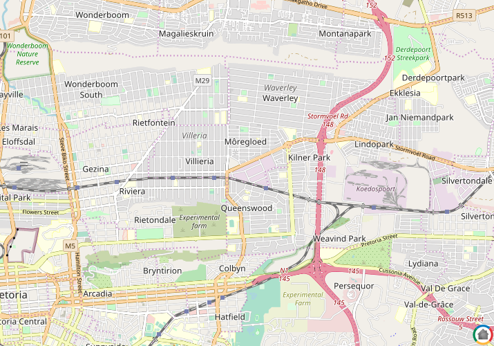 Map location of Koedoespoort